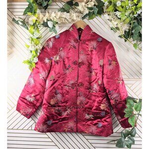 Peony Brand Shanghai Women's Satin Chinese Jacket Size M Red READ